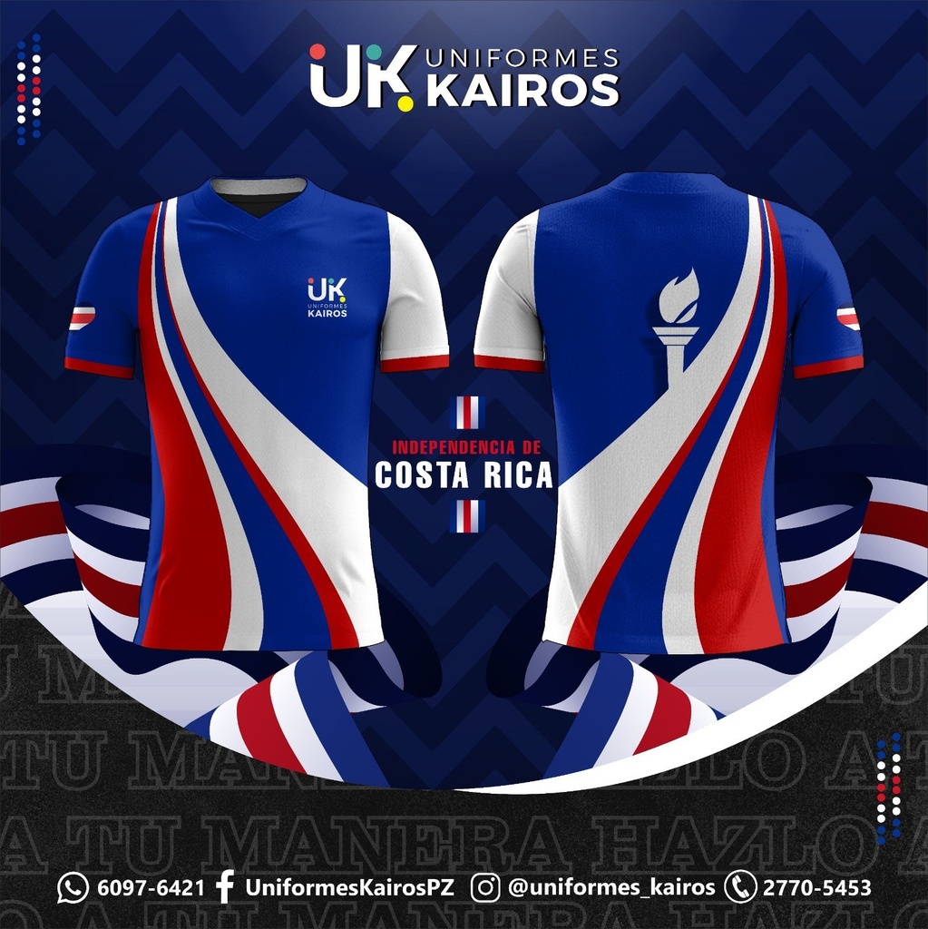 [KAI-15SEP-V-002] Camisa patriótica cuello V antorcha